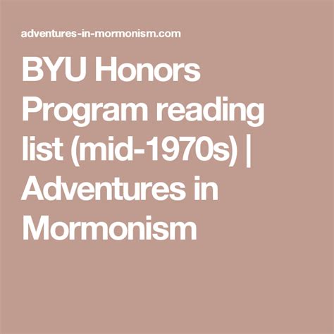 booklist byu